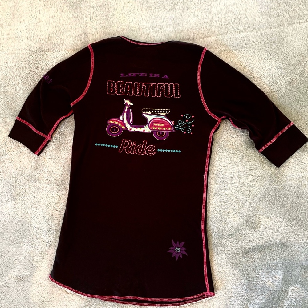 Apl N rock women’s size 1 black T-shirt. Route 66 Alp-n-rock quarter sleeve.